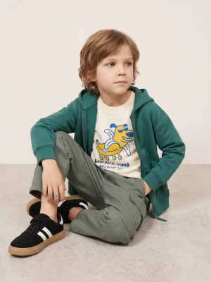 Sinsay - Luźne spodnie baggy cargo - khaki