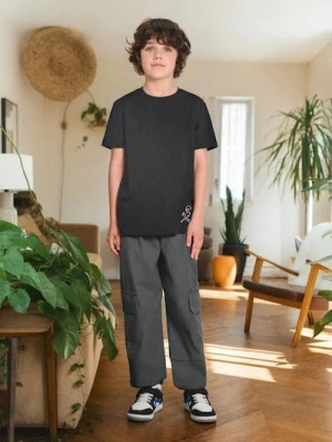 Sinsay - Luźne spodnie jogger z kieszeniami cargo - szary