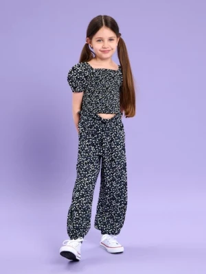 Sinsay - Luźne spodnie w kwiatowy wzór - czarny