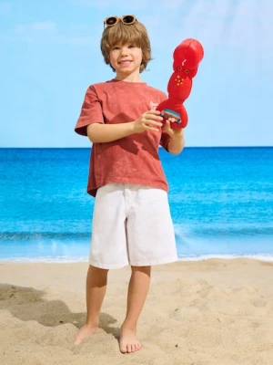 Sinsay - Luźne szorty jeansowe - kremowy