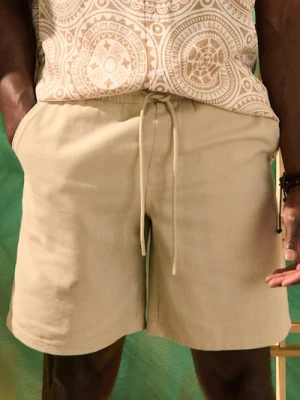 Sinsay - Luźne szorty wiązane w talii - beżowy