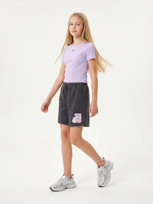 Sinsay - Luźne szorty z nadrukiem Pusheen the Cat - szary