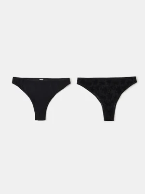 Sinsay - Majtki brazilian 2 pack - czarny