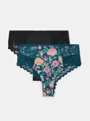 Sinsay - Majtki brazilian z wysokim stanem 2 pack - wielobarwny