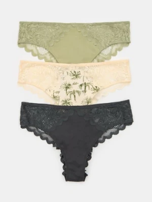 Sinsay - Majtki brazyliany 3 pack - wielobarwny