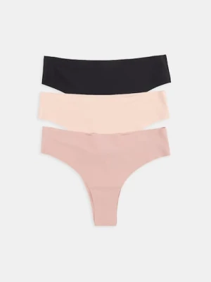 Sinsay - Majtki brazylijskie bezszwowe 3 pack - wielobarwny