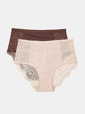 Sinsay - Majtki figi z koronką 2 pack - czarny