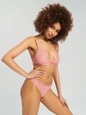 Sinsay - Majtki figi z koronką - różowy