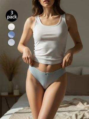 Sinsay - Majtki figi z ozdobną koronką 3 pack - wielobarwny