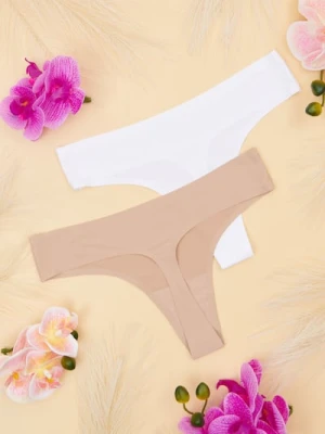 Sinsay - Majtki stringi 2 pack - biały