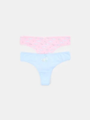Sinsay - Majtki stringi 2 pack Cinnamoroll - wielobarwny