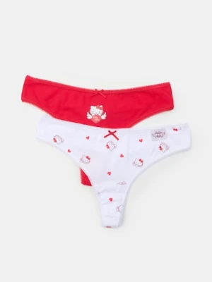 Sinsay - Majtki stringi 2 pack Hello Kitty - wielobarwny