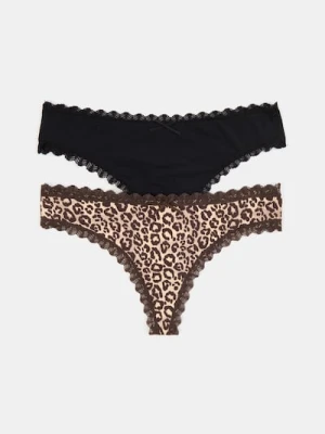 Sinsay - Majtki stringi 2 pack - wielobarwny