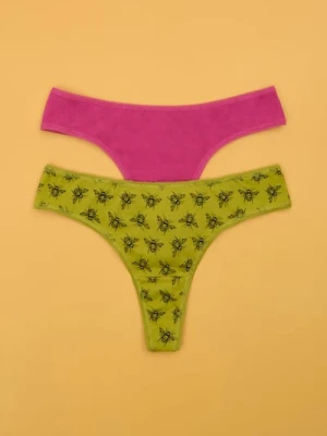 Sinsay - Majtki stringi 2 pack - wielobarwny