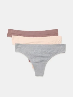 Sinsay - Majtki stringi 3 pack - wielobarwny