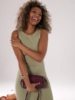 Sinsay - Mała pleciona torebka na ramię - bordowy