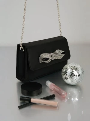 Sinsay - Mała torebka na łańcuszku z kokardą - czarny