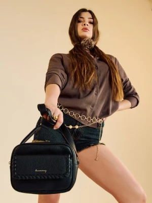 Sinsay - Mała torebka z imitacji skóry - czarny