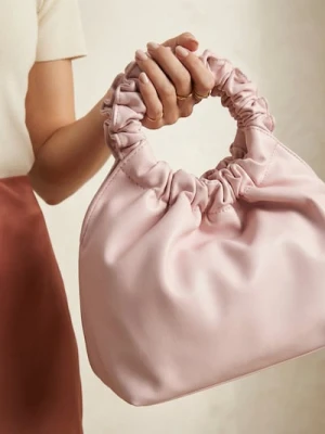 Sinsay - Mała torebka z odpinanym łańcuszkiem i ozdobną rączką - różowy