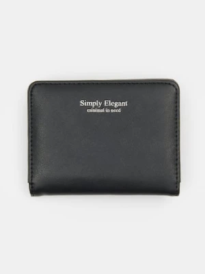 Sinsay - Mały klasyczny portfel z imitacji skóry - czarny