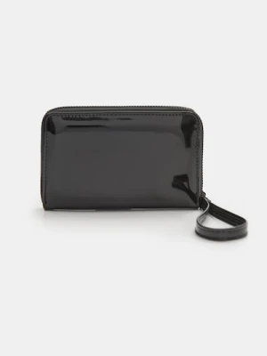 Sinsay - Mały lakierowany portfel - czarny