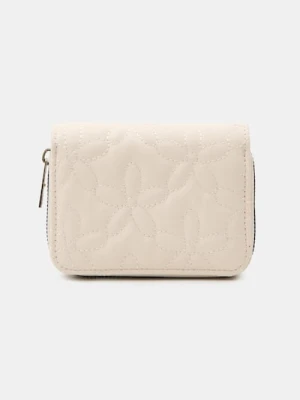 Sinsay - Mały portfel w haftowany wzór w kwiaty - kremowy