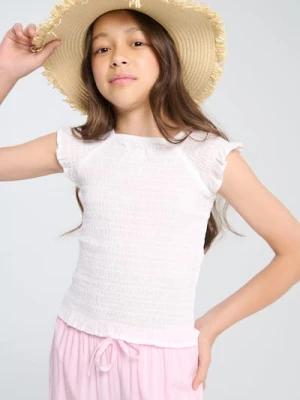 Sinsay - Marszczona bluzka - biały