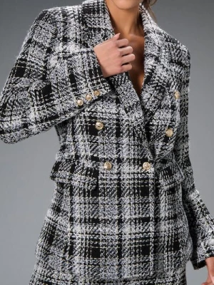 Sinsay - Marynarka w kratę - czarny