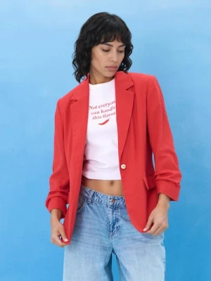 Sinsay - Marynarka z domieszką lnu - czerwony