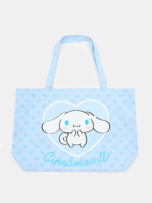 Sinsay - Materiałowa torba shopper z nadrukiem Cinnamoroll - błękitny