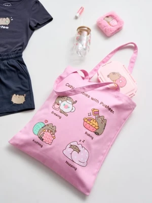 Sinsay - Materiałowa torba shopper z nadrukiem Pusheen the Cat - różowy