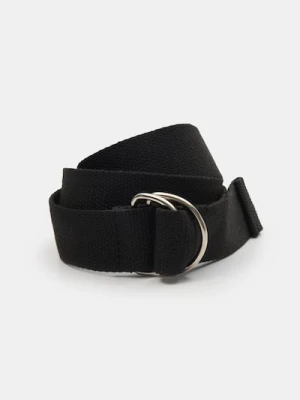 Sinsay - Materiałowy pasek z metalową klamrą - czarny