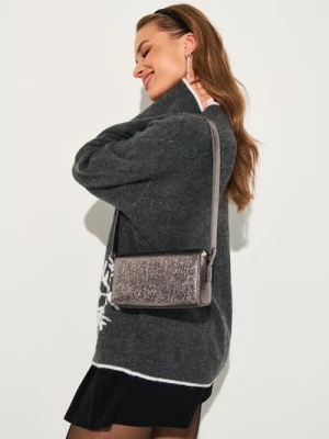 Sinsay - Metaliczna torebka na ramię - czarny