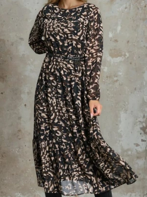 Sinsay - Midi sukienka we wzory - wielobarwny