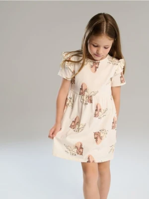 Sinsay - Mini sukienka we wzory - kremowy