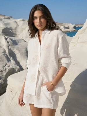 Sinsay - Muślinowa koszula z morskim motywem - wielobarwny