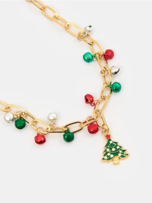 Sinsay - Naszyjnik z motywem świątecznym - złoty