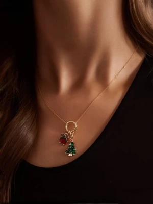 Sinsay - Naszyjnik z motywem świątecznym - złoty