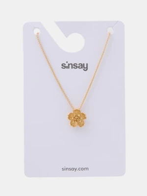 Sinsay - Naszyjnik z zawieszką w kształcie kwiata - złoty