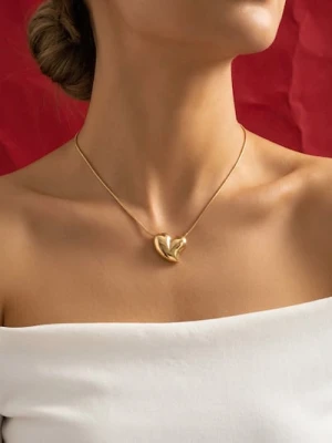 Sinsay - Naszyjnik z zawieszką w kształcie serca - złoty