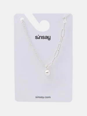 Sinsay - Naszyjnik z zawieszką z błyszczącym wykończeniem - srebrny
