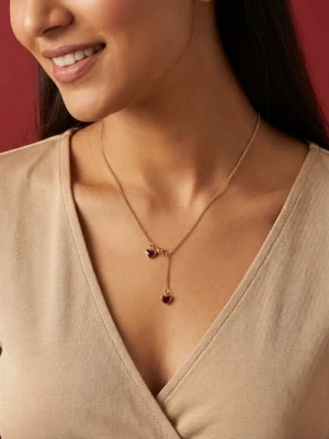 Sinsay - Naszyjnik z zawieszkami w kształcie serca - złoty