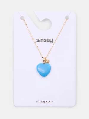 Sinsay - Naszyjnik z zawieszkami w kształcie serca - złoty
