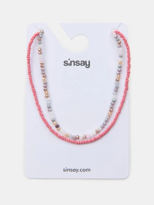 Sinsay - Naszyjniki z koralików 2 pack - wielobarwny