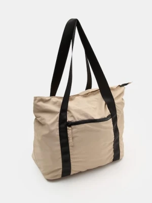 Sinsay - Nylonowa torba na ramię w sportowym stylu - beżowy