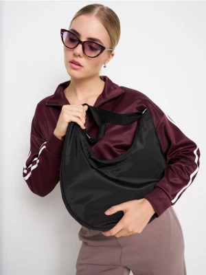 Sinsay - Nylonowa torebka hobo - czarny