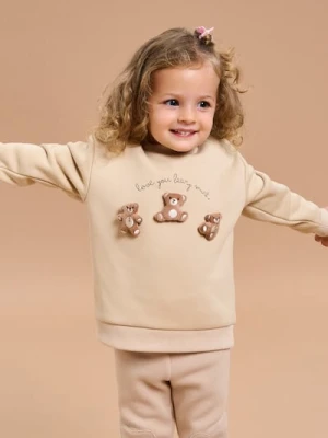 Sinsay - Ocieplana bluza crewneck - kremowy