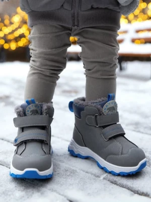 Sinsay - Ocieplane botki z elementami odblaskowymi - szary