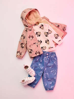 Sinsay - Ocieplane jeansy paperbag Minnie Mouse - niebieski
