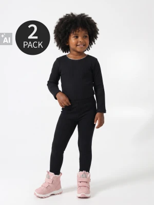 Sinsay - Ocieplane legginsy z motywem kwiatowym 2 pack - czarny